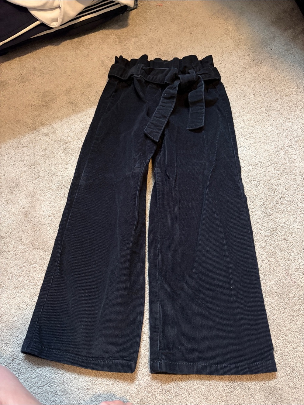 Carter's Black Wide-Leg Paperbag Jeans with Self-Tie Belt